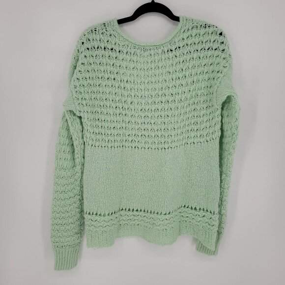 Free People womens medium Crashing Waves pullover open knit sweater wool blend - Picture 10 of 10